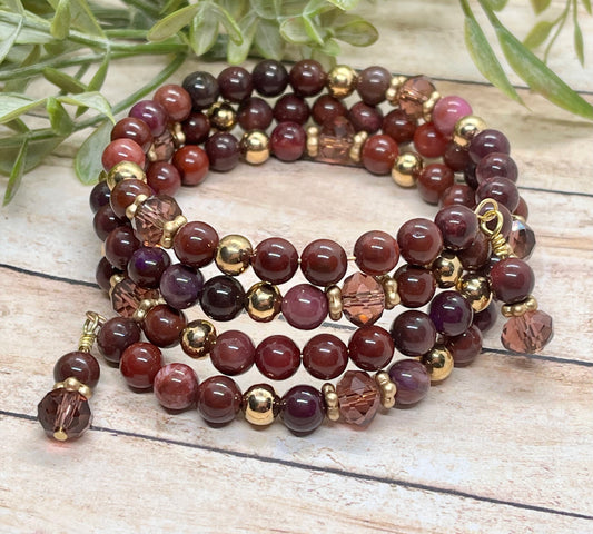 Faceted Red Apple Jasper Wrap