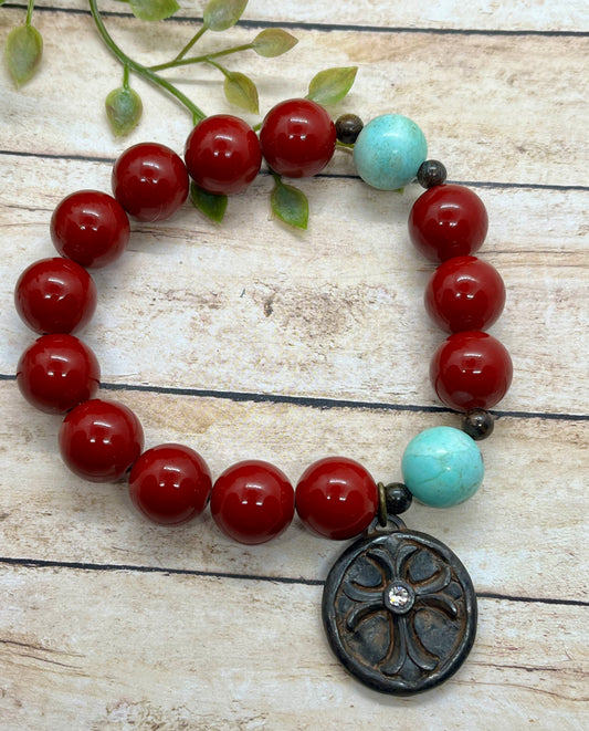 Red Coral Rosary Bracelet